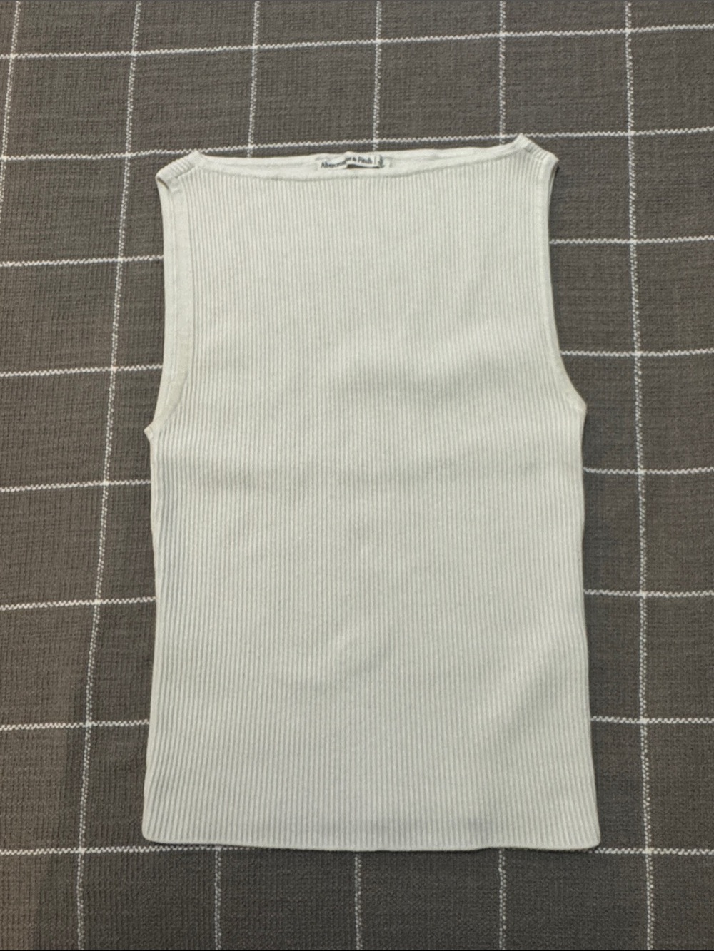 Abercrombie & Fitch Cream Ribbed Boatneck Tank